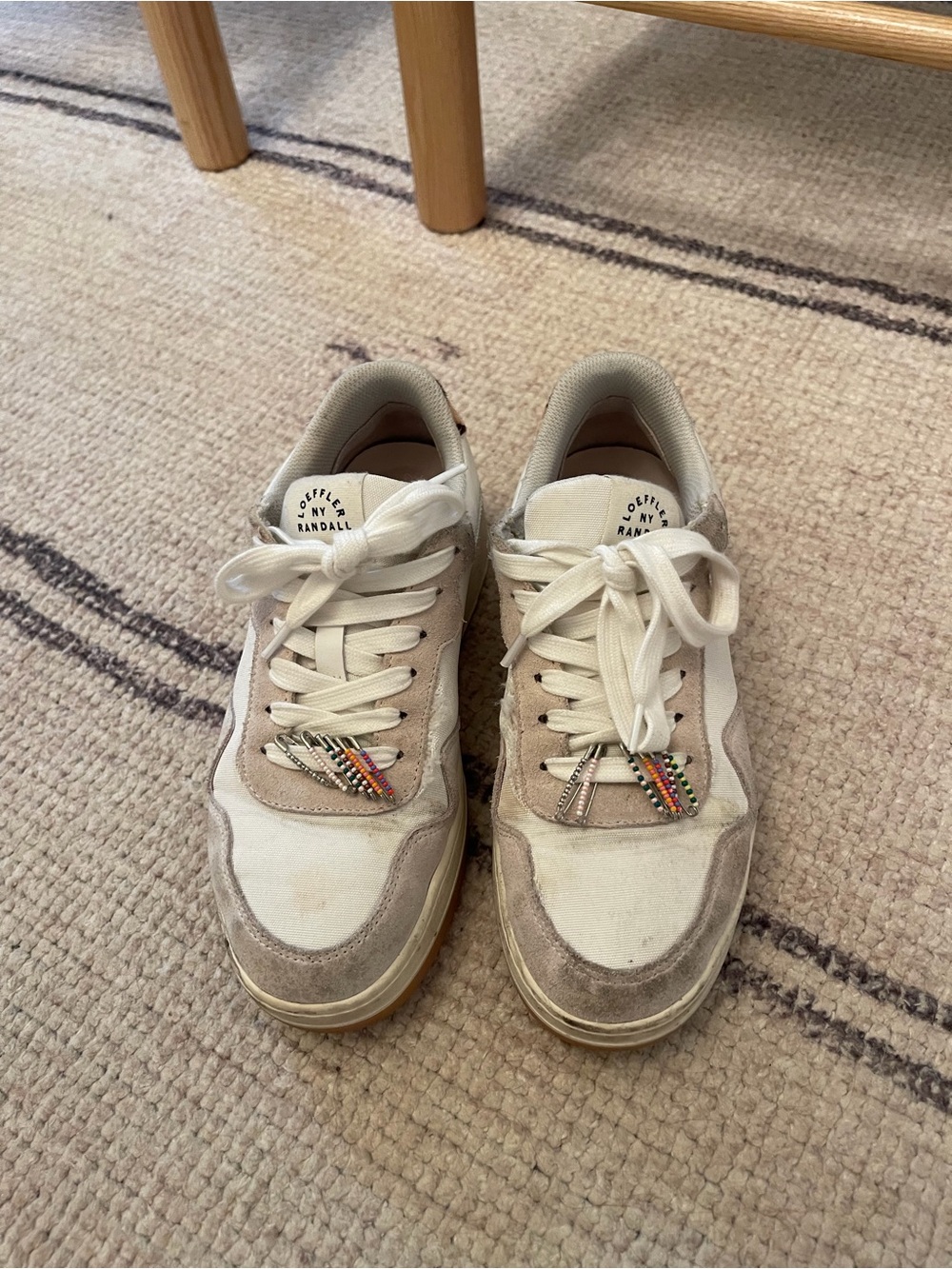 Ivory & Taupe Low-Top Sneakers